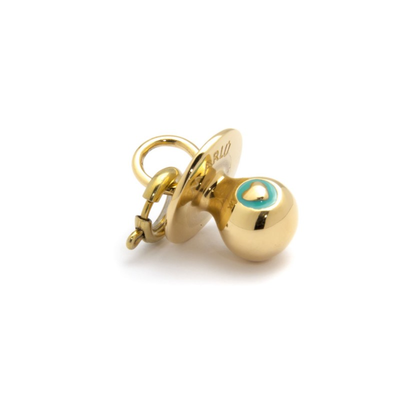 21ch002g-a Charm ciuccio oro azzurro