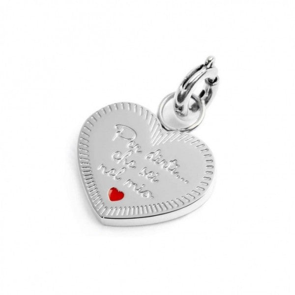 CHARM MAMMA A FORMA DI CUORE CON CRISTALLO BIANCO - Gioielleria Fondente