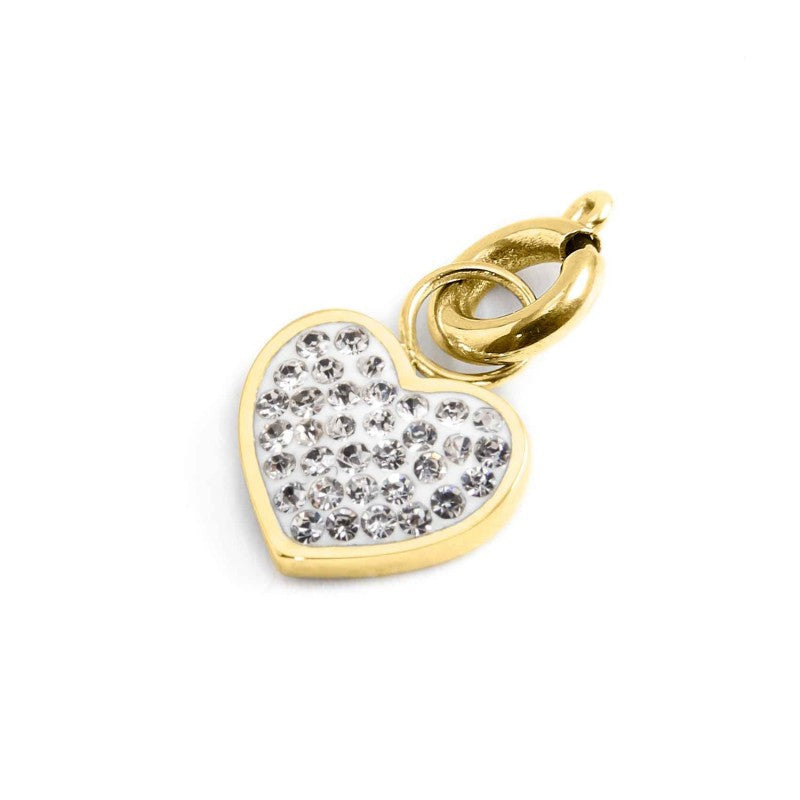 18ch091g-w Charm strass bianchi cuore