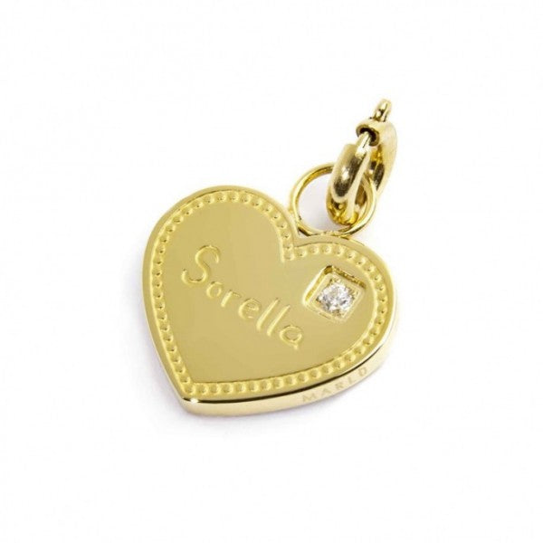15CH155G CHARM SORELLA A FORMA DI CUORE CON CRISTALLO BIANCO