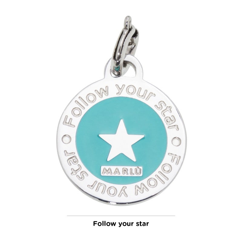 18ch048 Charm tondo stella turchese