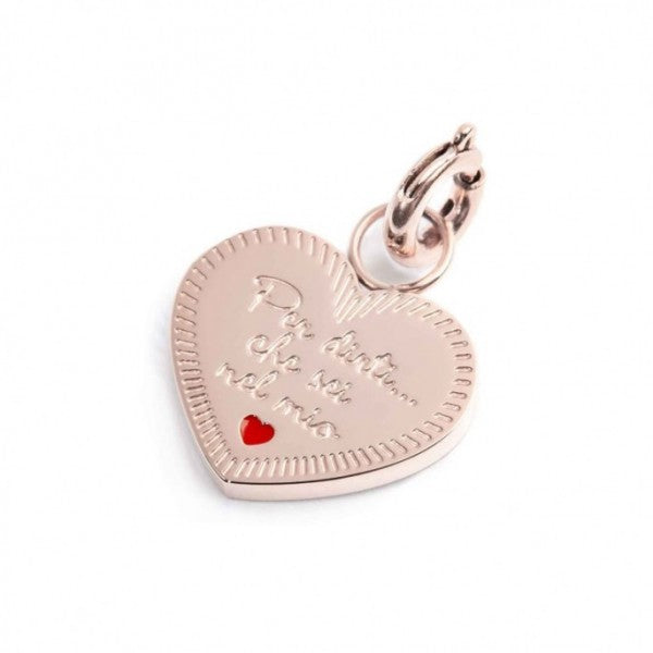 CHARM ZIA A FORMA DI CUORE CON CRISTALLO BIANCO - Gioielleria Fondente