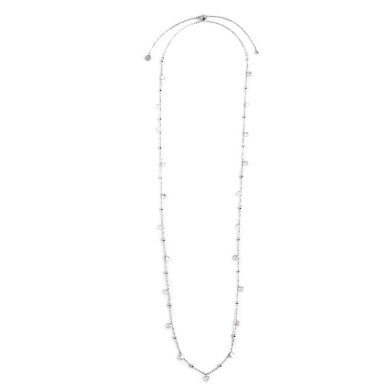 2co0065-w Collana con cristalli bianchi e sfere