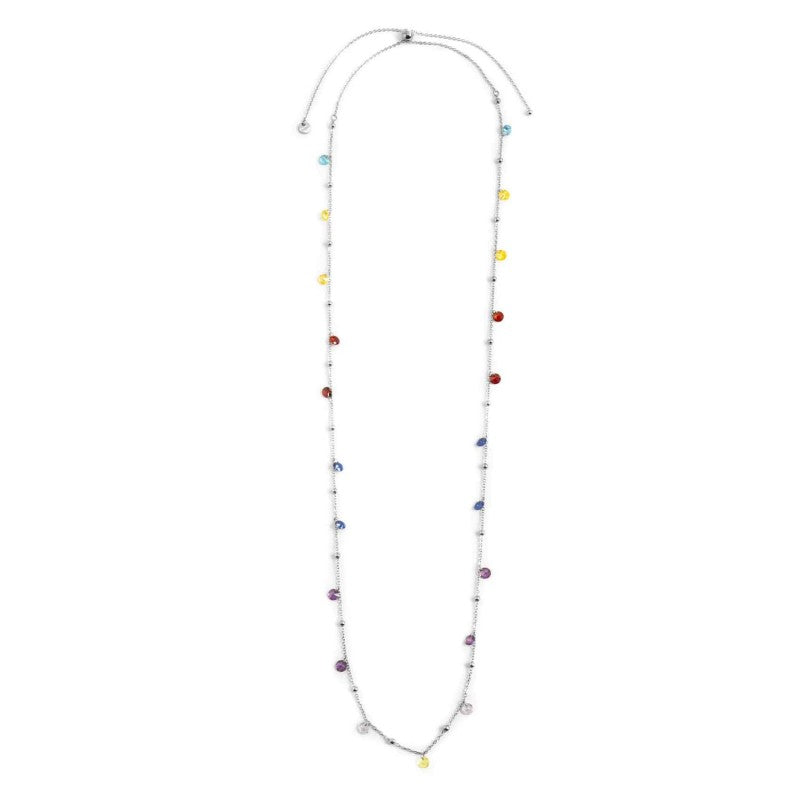 2co0065-rgb Collana con cristalli colorati e sfere
