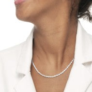 Collana catena con perle ovali