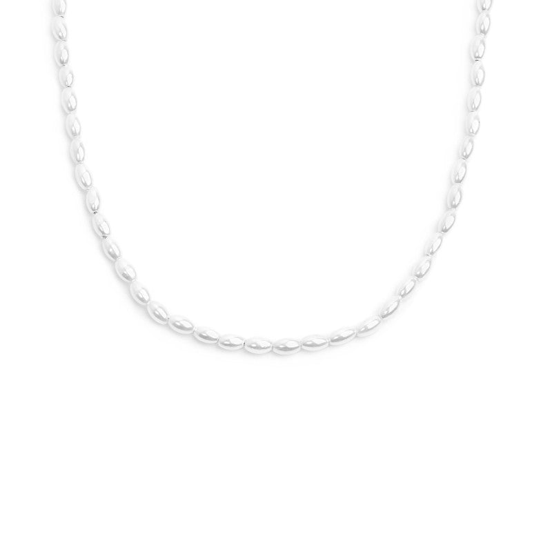 Collana catena con perle ovali