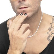 Collana catena con perle ovali