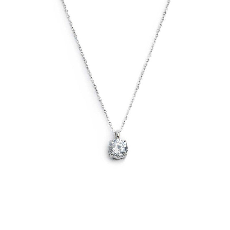 Collana catena cutting cross zircone centrale 7mm