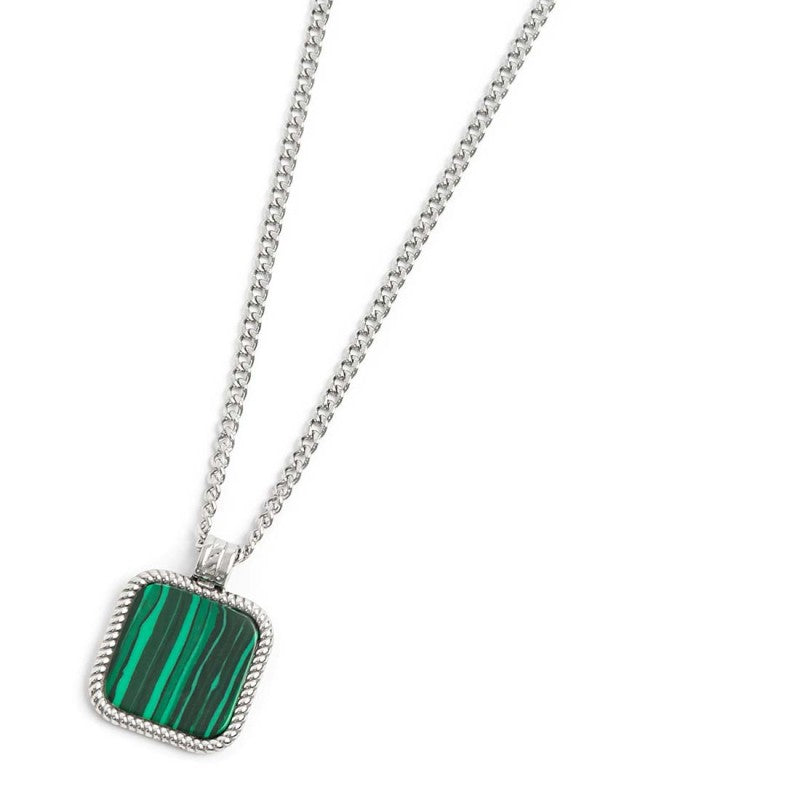 Collana catena grumetta con pendente quadrato - Gioielleria Fondente
