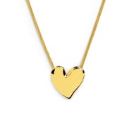 Collana catena mesh con cuore irregolare martellato