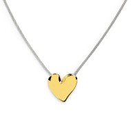 Collana catena mesh con cuore irregolare martellato