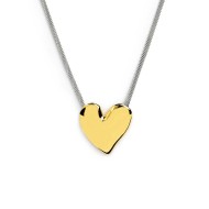 Collana catena mesh con cuore irregolare martellato