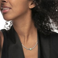 Collana catena snake con sfera centrale