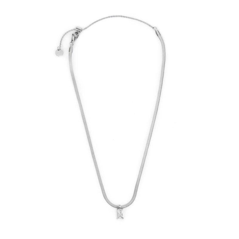 Collana catena snake con zircone baguette - Gioielleria Fondente