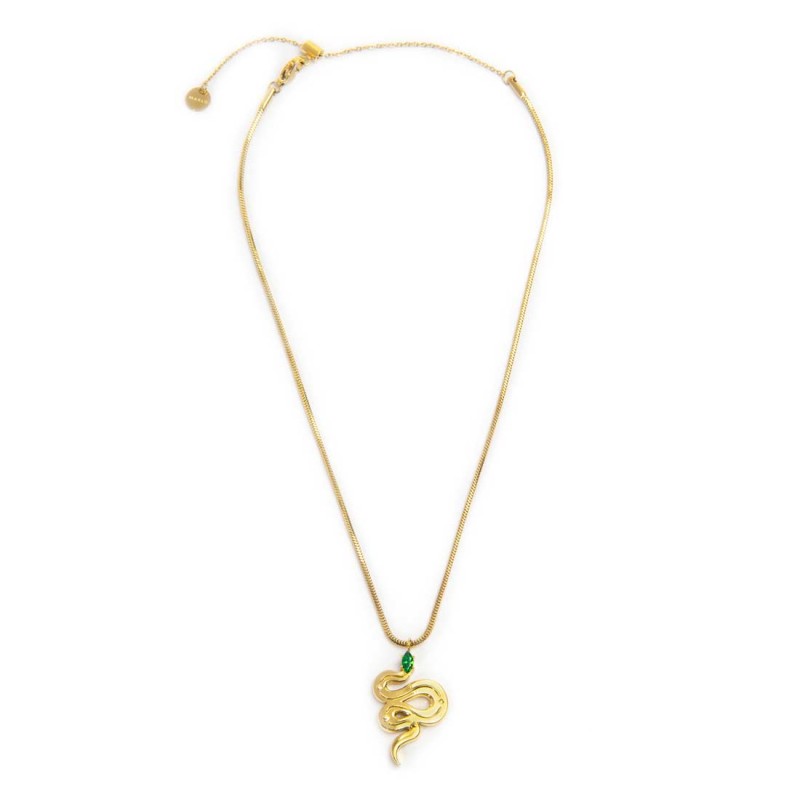 Collana catena snake quadrata con serpente pendente - Gioielleria Fondente