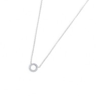 Collana cerchio 0,8cm con zirconi bianchi