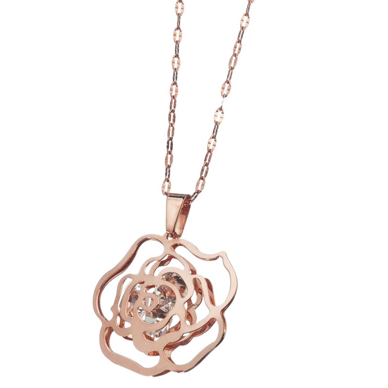 4cn1595r Collana con Ciondolo a rosa