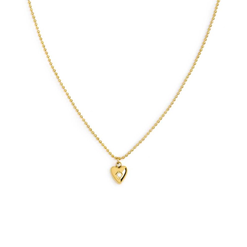 Collana con cuore centrale con zircone