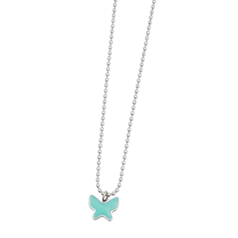 18cn052t Collana con farfalla piccola smaltata