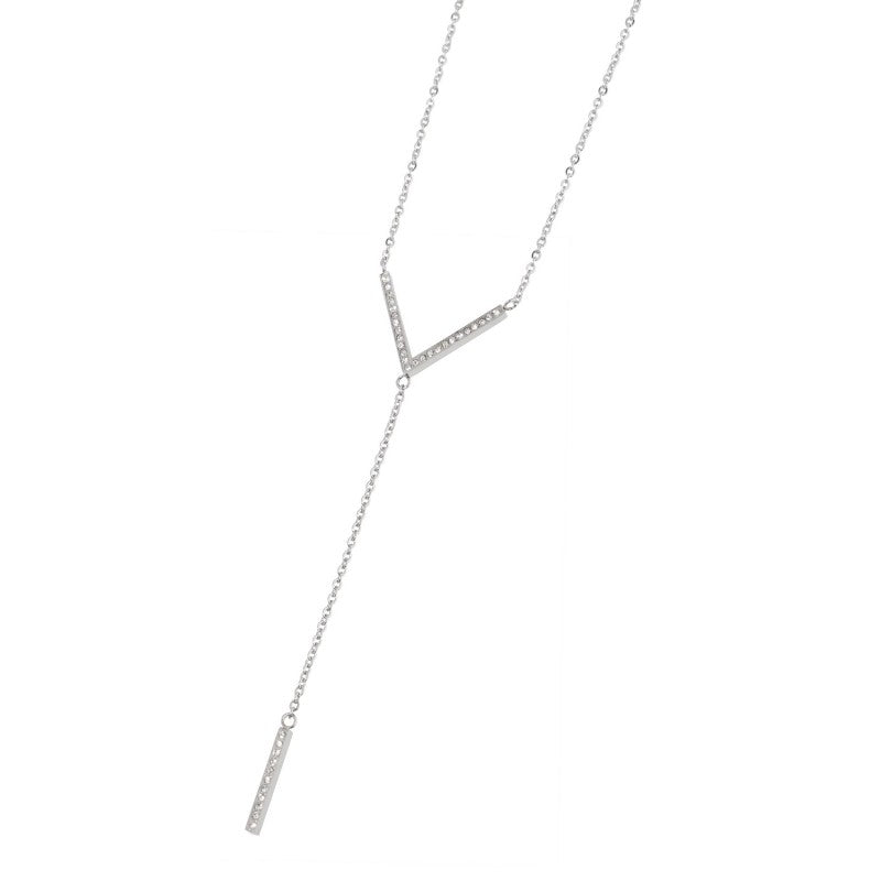 2co0045 Collana con barretta e strass