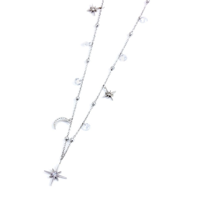 33co0017 Collana cristalli lune rosè venti pendenti