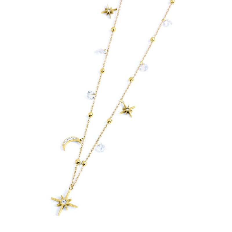 33co0017g Collana cristalli lune rosè venti pendenti