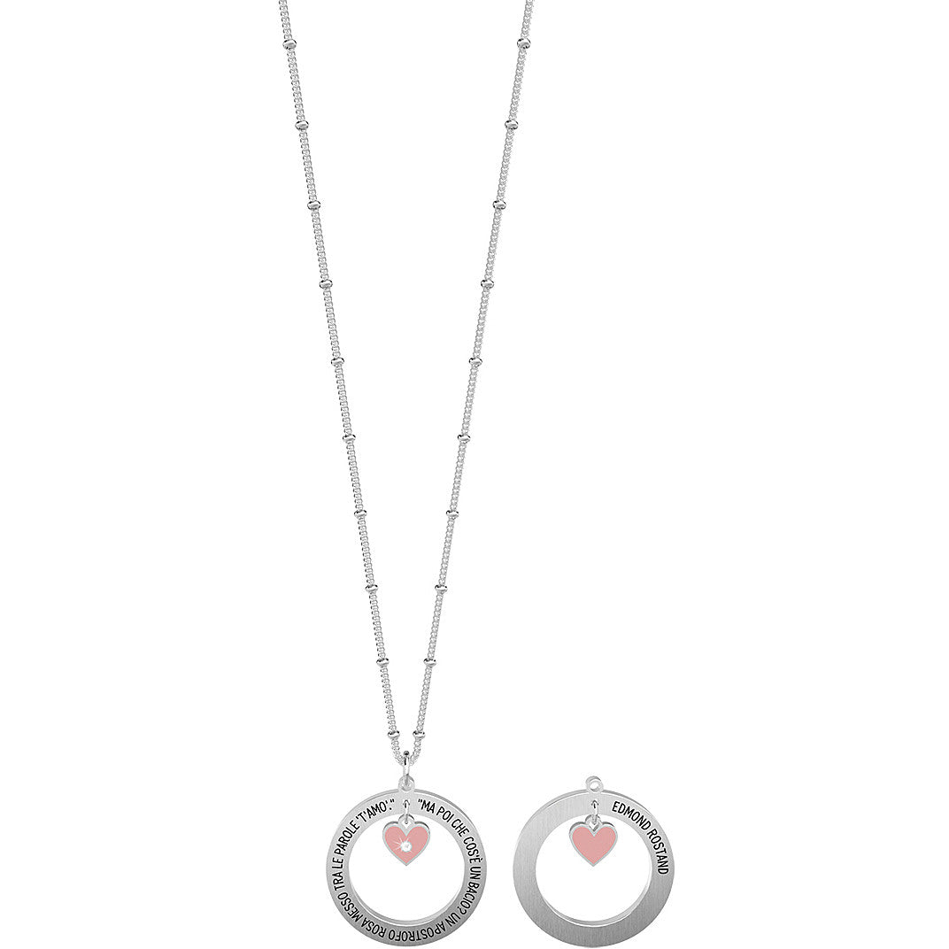 751175 Collana Love "Ma Poi Che Cos'È Un Bacio? Un Apostrofo Rosa Messo Tra Le Parole 'T'Amo"