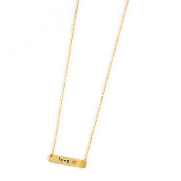 Gioielleria Fondente Collana con targhetta "Love"