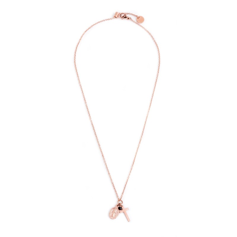 33cn0001r Collana pendente croce e madonna