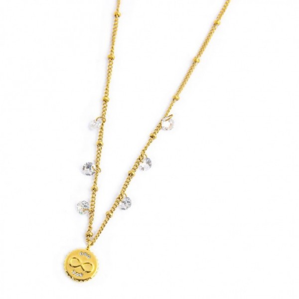 18co019g-w Collana con infinito e sfere