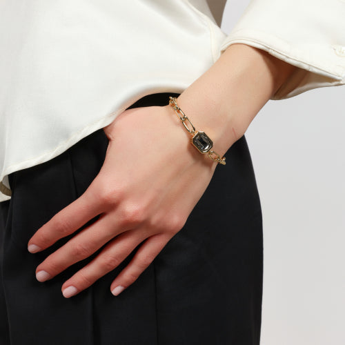 Bracciale Joya catena e cristallo grigio 2823