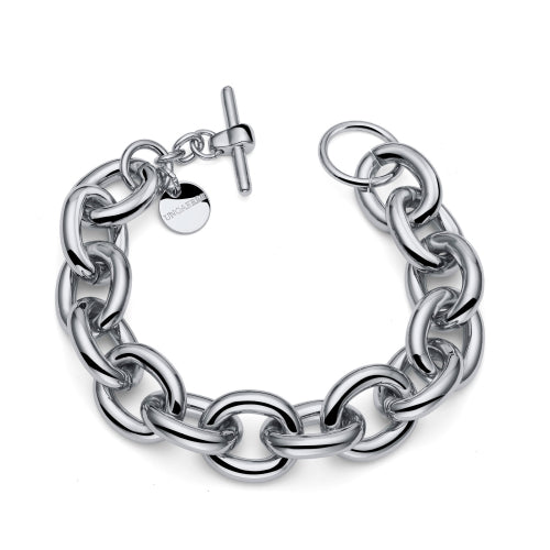 Bracciale maglia ovale argentato 0045