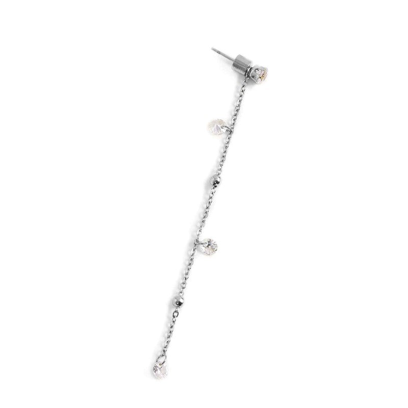 2or0060-w Mono Orecchino cristalli bianchi e sfere