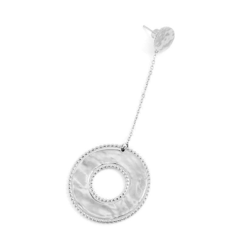 33or0005 Mono Orecchino pendente circolare martellato