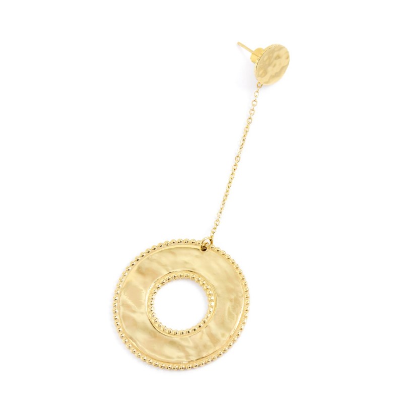 33or0005g Mono Orecchino pendente circolare martellato