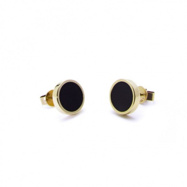 2OR0042G-N Orecchini con acrilico nero