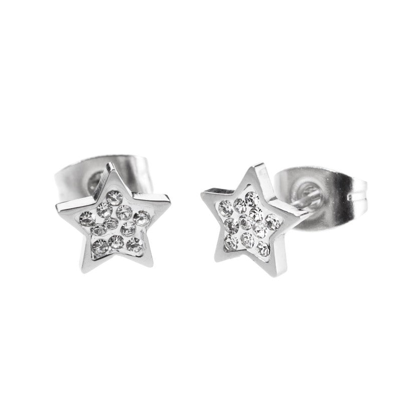 18or031 Orecchini stella con strass