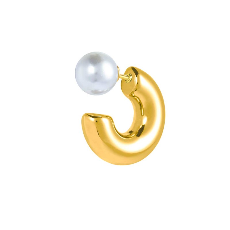 Orecchino a lobo a cerchietto 2,2cm con chiusura perla