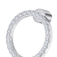 Orecchino a lobo cerchio 1,4cm con zirconi bianchi