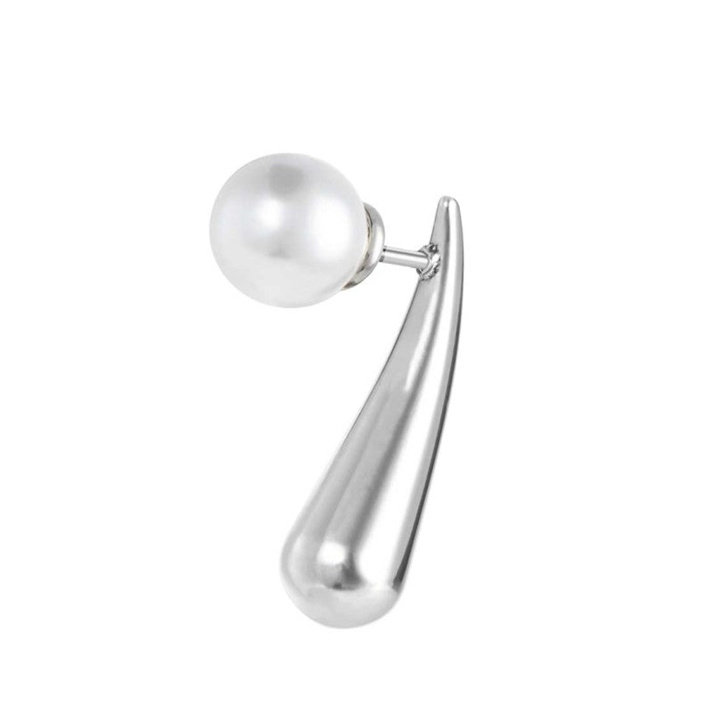 Orecchino a lobo goccia 2,2 cm con chiusura perla
