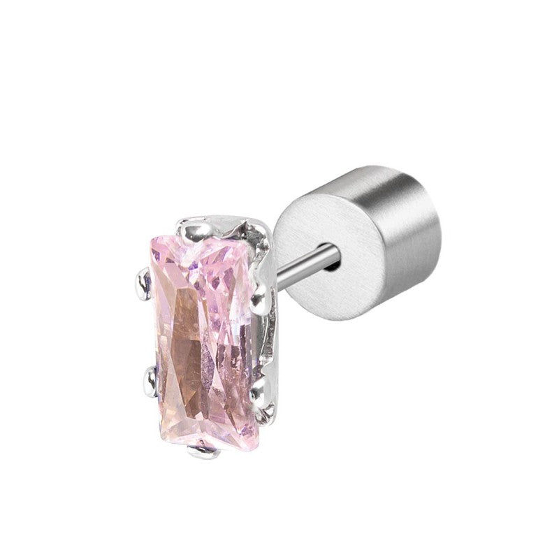 Orecchino a lobo zircone baguette - Gioielleria Fondente