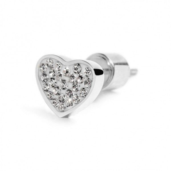 15OR017-W ORECCHINO CUORE CON CRISTALLI