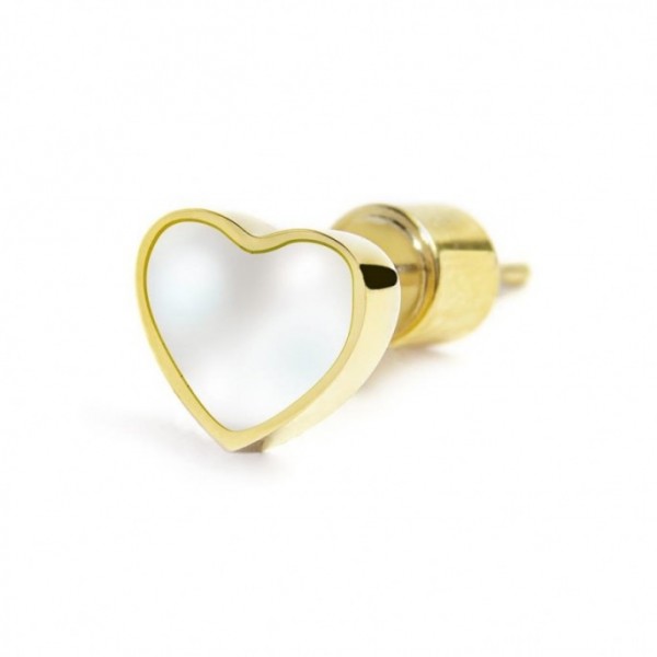 15OR014G-W ORECCHINO CUORE CON MADREPERLA