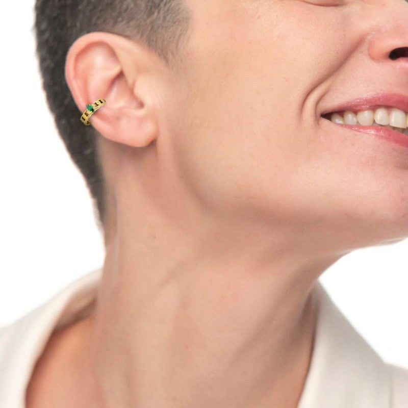 Orecchino ear cuff con zircone - Gioielleria Fondente