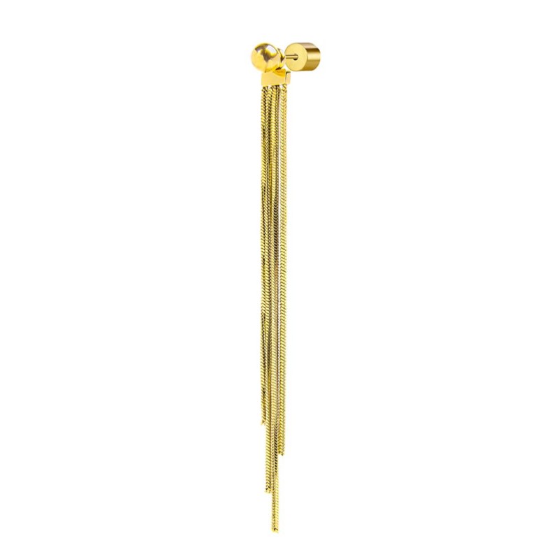 Orecchino pendente con catene snake quadrate