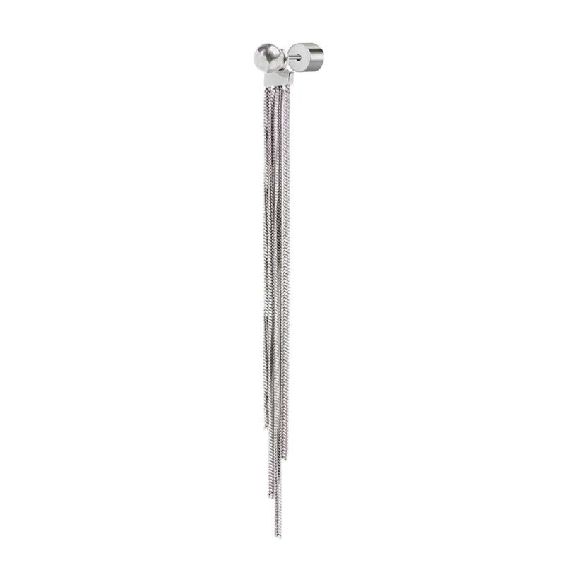 Orecchino pendente con catene snake quadrate