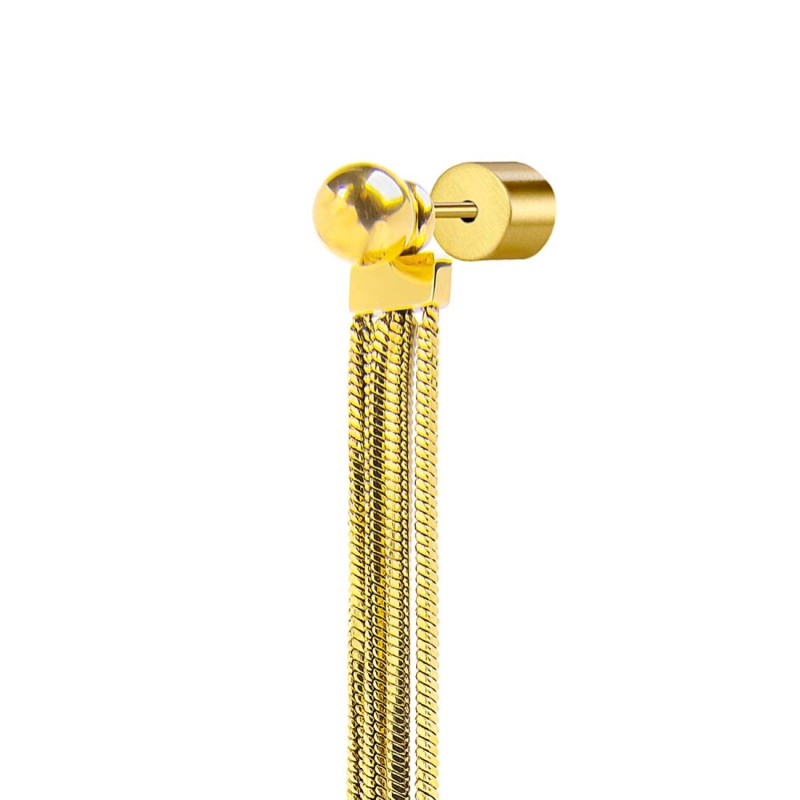 Orecchino pendente con catene snake quadrate