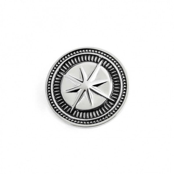 33PI0009 PIASTRINA TONDA CON ROSA DEI VENTI PER ANELLO CHANGY